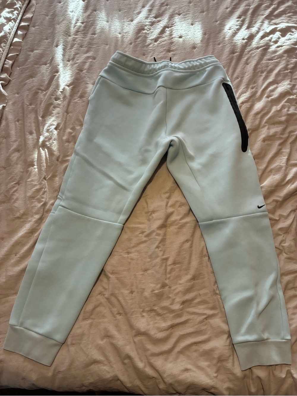 Nike Tech - Kids Mint Green Jogger Pants with Black Zipper Detail